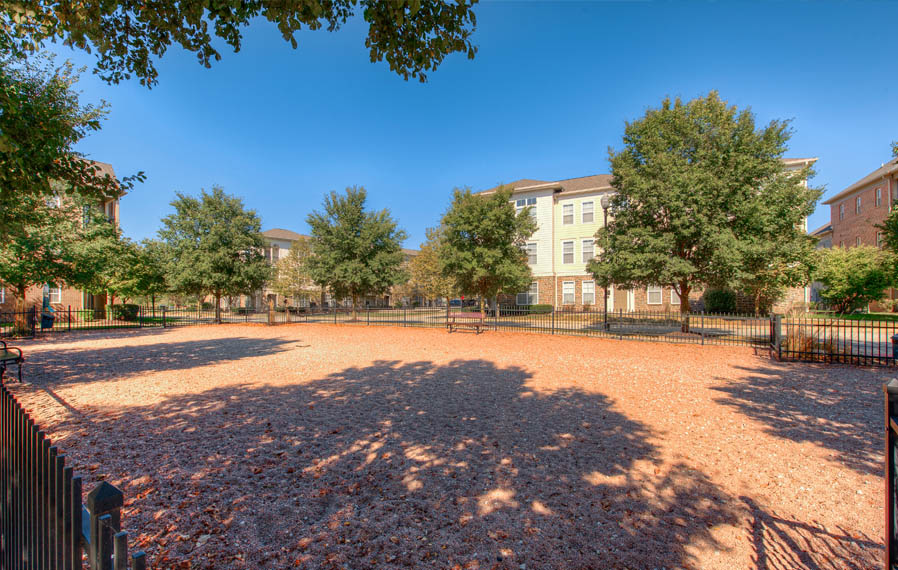 Wide open dog park at West Lafayette apartments.